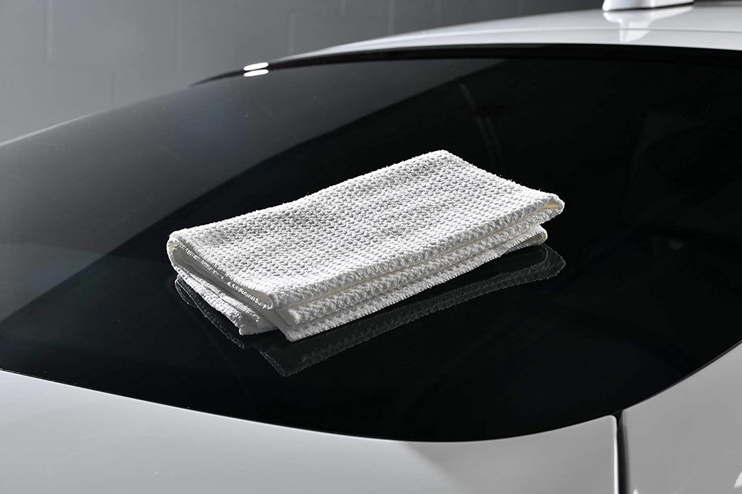 Mammoth All White Glass Towel - Waffle Weave Microfibre Cloth
