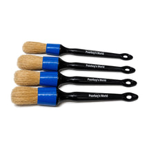 PoorBoys Boars Hair Detailing Brushes (10mm, 14mm, 16mm & 18mm), product photo on white