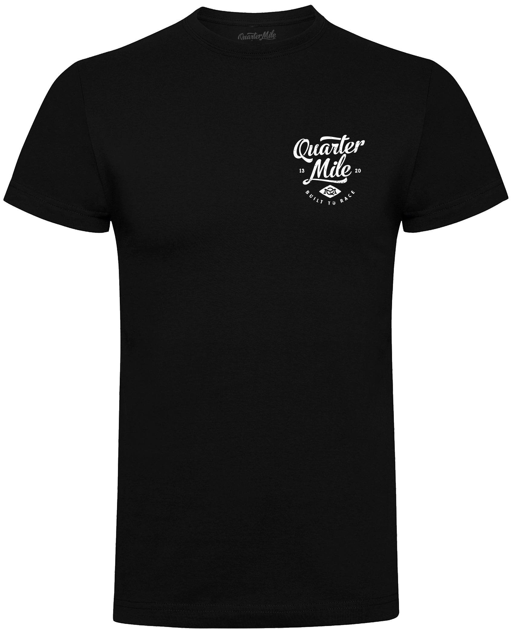 QUARTER MILE SCRIPT T-SHIRT (BLACK) - The Drivers HQ