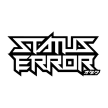 Status Error Logo Outline Sticker 7.5 x3.5", product photo on white