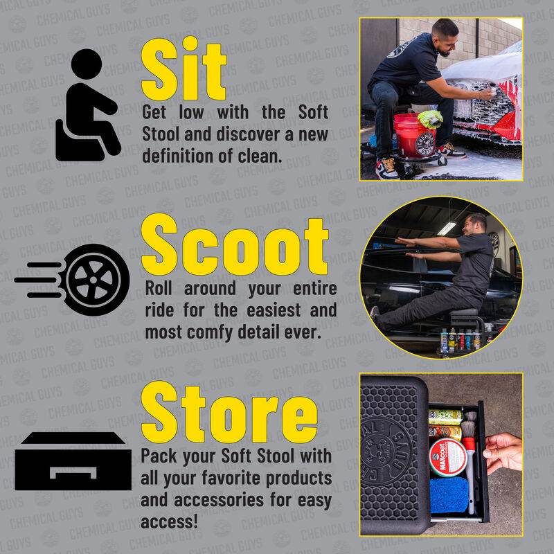 CHEMICAL GUYS SOFT STOOL ULTIMATE UTILITY DETAILING CART - The Drivers HQ