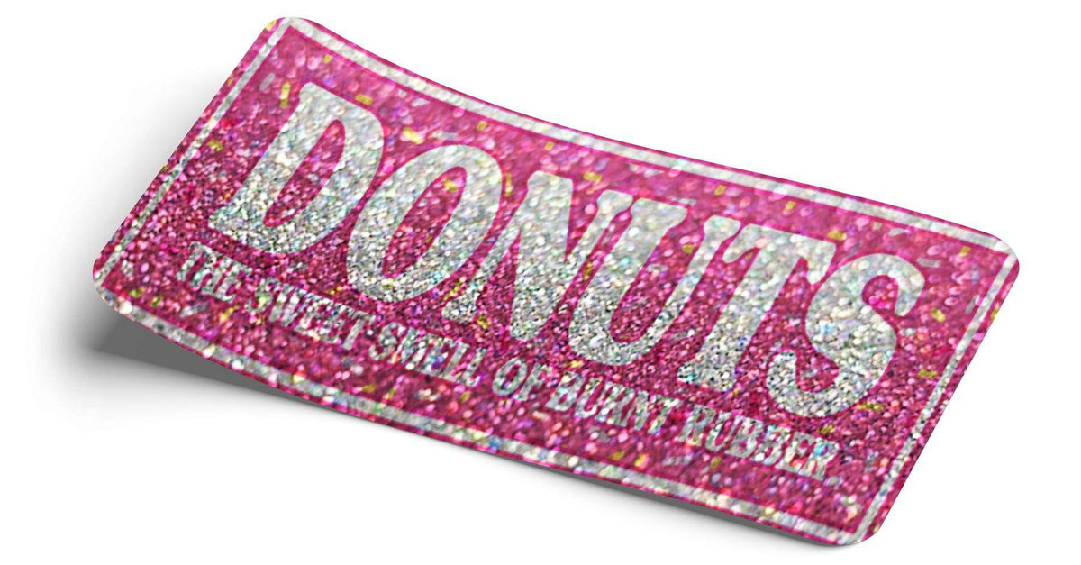 STRICTLY STATIC DONUTS SILVER GLITTER SLAP STICKER - The Drivers HQ