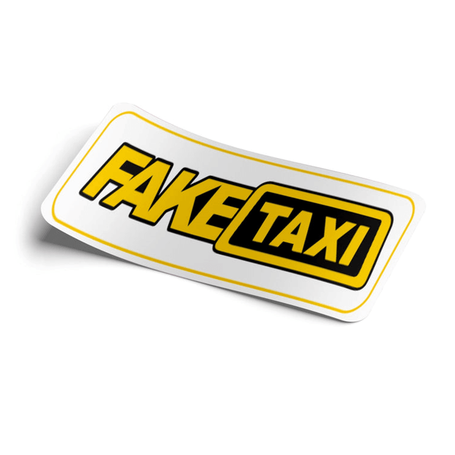Strictly Static Fake Taxi (White) Slap Sticker - The Drivers HQ