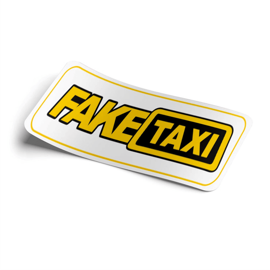 Strictly Static Fake Taxi (White) Slap Sticker - The Drivers HQ