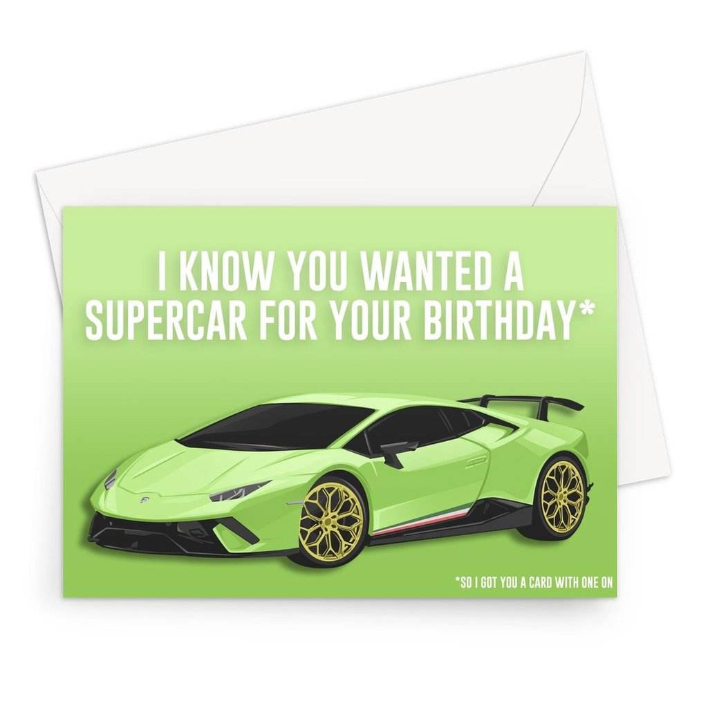 CAR CARDS SUPERCAR BIRTHDAY V2 GREETING CARD - The Drivers HQ