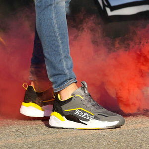 SPARCO SP-FX TRAINERS / SNEAKERS – GREY AND YELLOW - The Drivers HQ