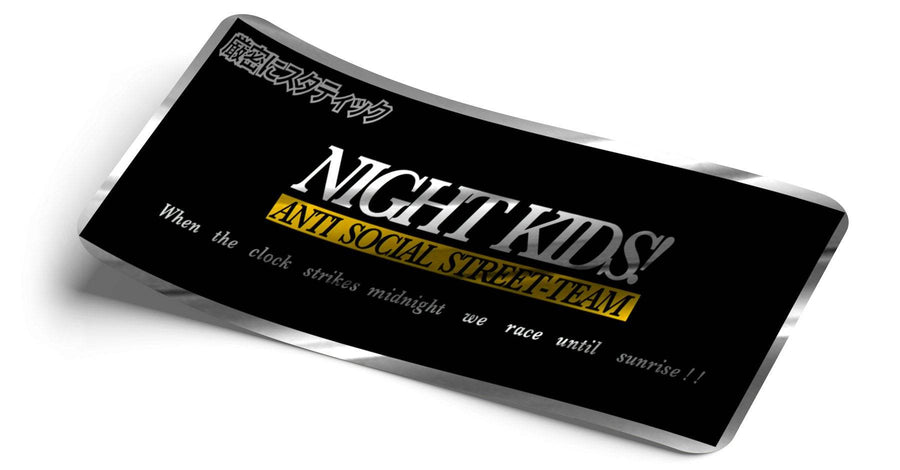 STRICTLY STATIC NIGHTKIDS SILVER CHROME SLAP STICKER - The Drivers HQ