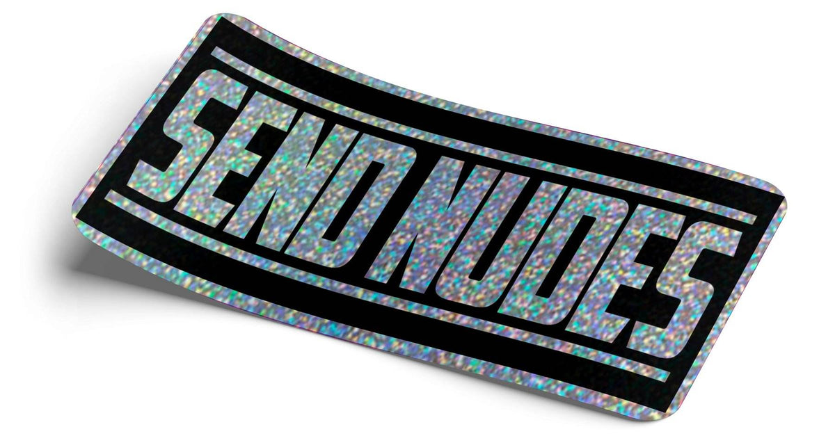STRICTLY STATIC SEND NUDES SILVER GLITTER SLAP STICKER - The Drivers HQ