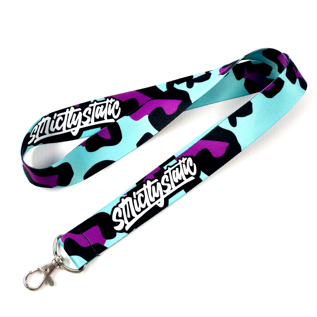 Strictly Static Blue Leopard Lanyard