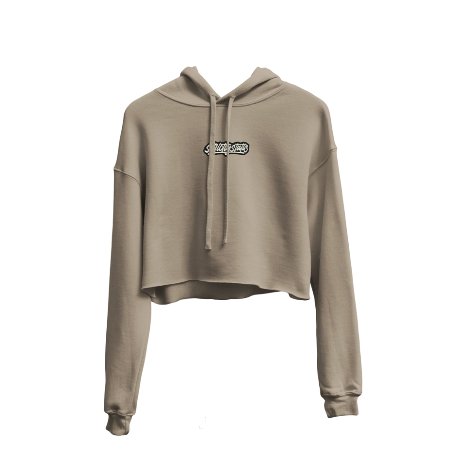 Strictly Static Cropped Hoodie - Sand
