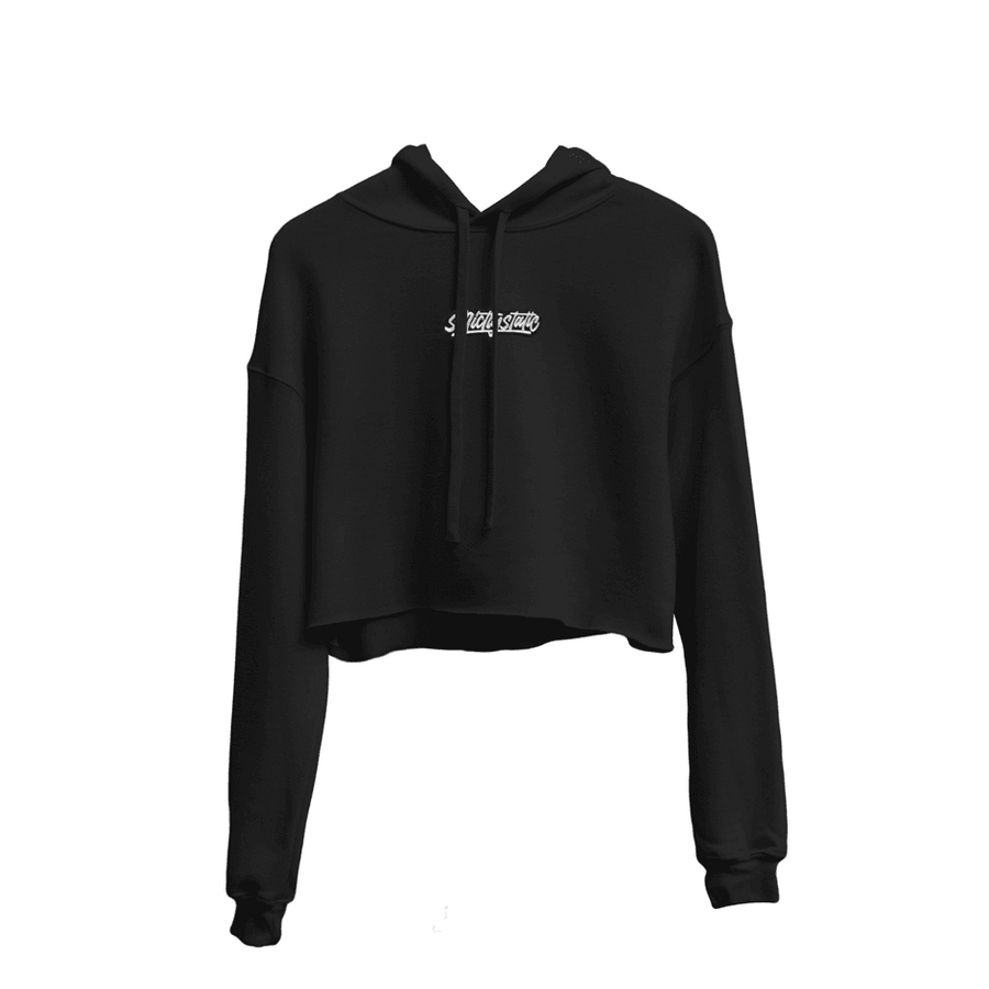 STRICTLY STATIC CROPPED HOODIE - BLACK - The Drivers HQ